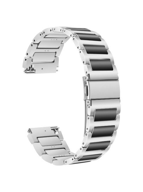 KALEBOL For Huawei Watch 4 / 4 Pro / GT 4 46mm Watch Strap 22mm Zinc Alloy Metal Band - Silver+Black