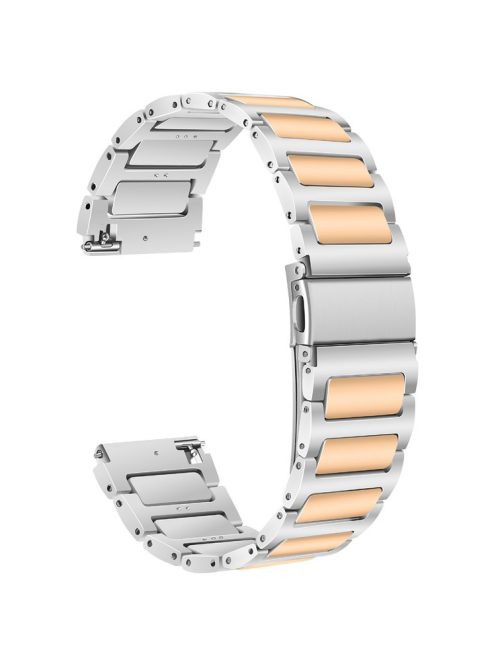 KALEBOL For Huawei Watch 4 / 4 Pro / GT 4 46mm Watch Strap 22mm Zinc Alloy Metal Band - Silver+Rose Gold