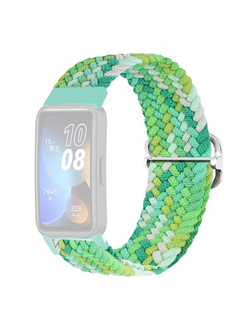 KALEBOL KLB-BZNL-001 For Huawei Band 8 / Band 8 NFC / Band 9 / Band 9 NFC Strap Adjustable Braided Nylon Watch Band - Colorful Green