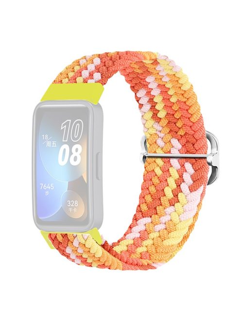 KALEBOL KLB-BZNL-001 For Huawei Band 8 / Band 8 NFC / Band 9 / Band 9 NFC Strap Adjustable Braided Nylon Watch Band - Colorful Orange