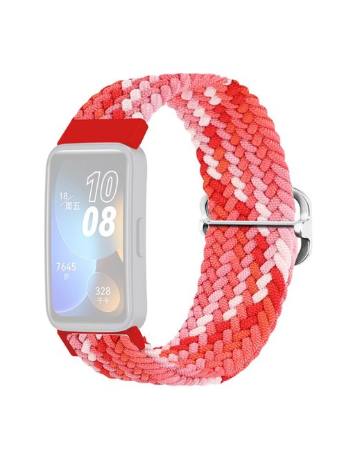 KALEBOL KLB-BZNL-001 For Huawei Band 8 / Band 8 NFC / Band 9 / Band 9 NFC Strap Adjustable Braided Nylon Watch Band - Colorful Red