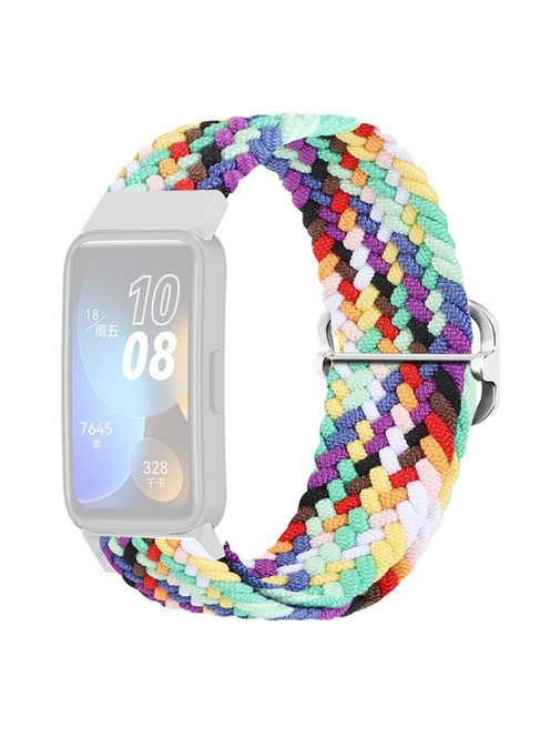 KALEBOL KLB-BZNL-001 For Huawei Band 8 / Band 8 NFC / Band 9 / Band 9 NFC Strap Adjustable Braided Nylon Watch Band - Rainbow