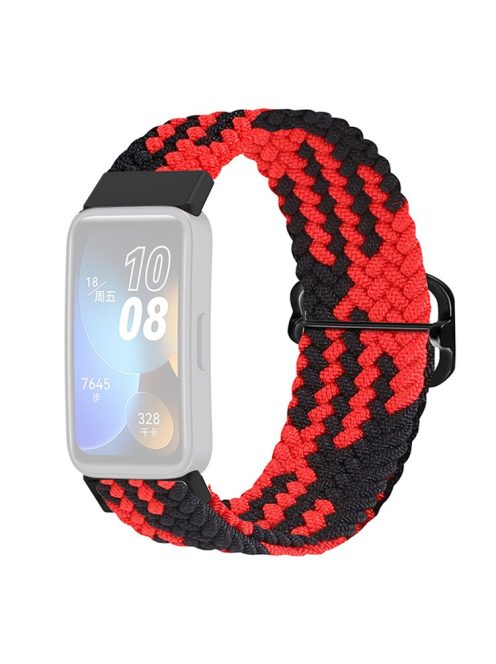 KALEBOL KLB-BZNL-001 For Huawei Band 8 / Band 8 NFC / Band 9 / Band 9 NFC Strap Adjustable Braided Nylon Watch Band - Red+Black