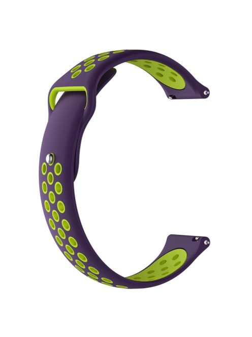 KALEBOL KLB-SSGJ-004 For Samsung Gear S3 Classic / Gear S3 Frontier / Huawei Watch 4 Silicone Wrist Strap - Purple+Lime