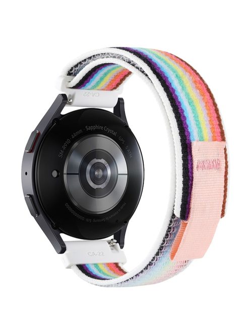 KALEBOL KLB-YJNLHH-001 for Samsung Galaxy Watch3 45mm / Huawei Watch GT4 46mm Wristband Sport Strap 22mm - White Rainbow