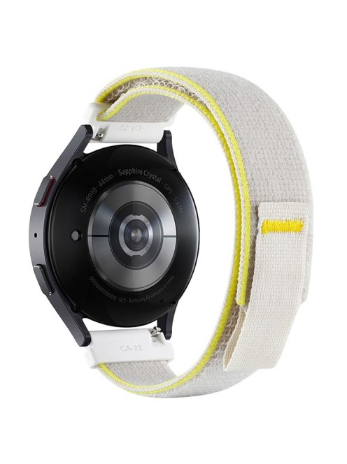 KALEBOL KLB-YJNLHH-001 for Samsung Galaxy Watch3 45mm / Huawei Watch GT4 46mm Wristband Sport Strap 22mm - Yellow+Beige