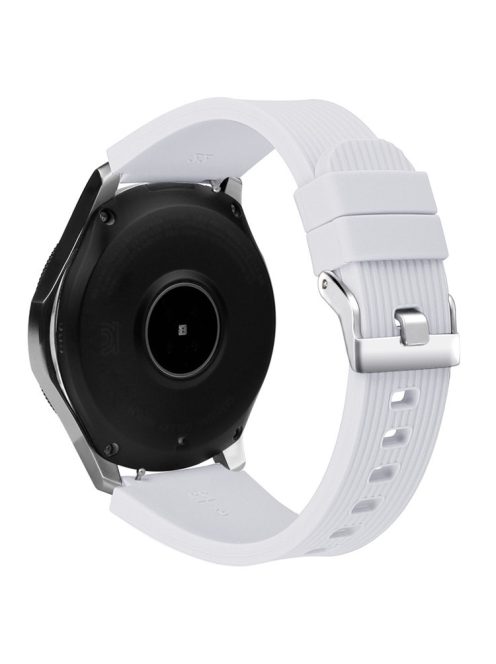 L Size 22mm Silicone Strap for Samsung Galaxy Watch Active / Galaxy Watch 46mm / Huawei Watch GT 2 Smartwatch Band - White