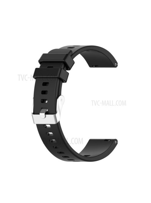 Metal Buckle Soft Silicone Watch Band Strap Replacement for Huawei Honor ES Watch - Black