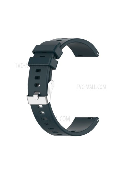 Metal Buckle Soft Silicone Watch Band Strap Replacement for Huawei Honor ES Watch - Dark Green