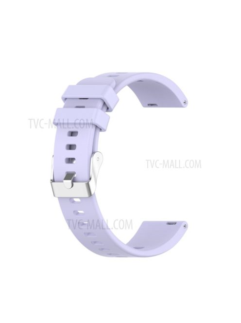 Metal Buckle Soft Silicone Watch Band Strap Replacement for Huawei Honor ES Watch - Light Purple