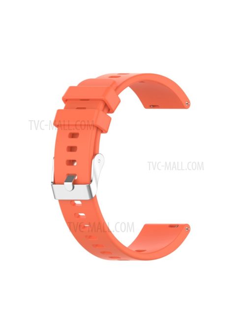 Metal Buckle Soft Silicone Watch Band Strap Replacement for Huawei Honor ES Watch - Orange