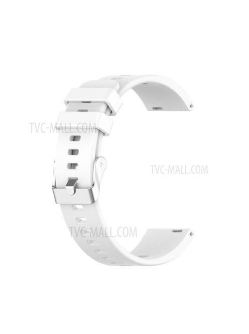 Metal Buckle Soft Silicone Watch Band Strap Replacement for Huawei Honor ES Watch - White