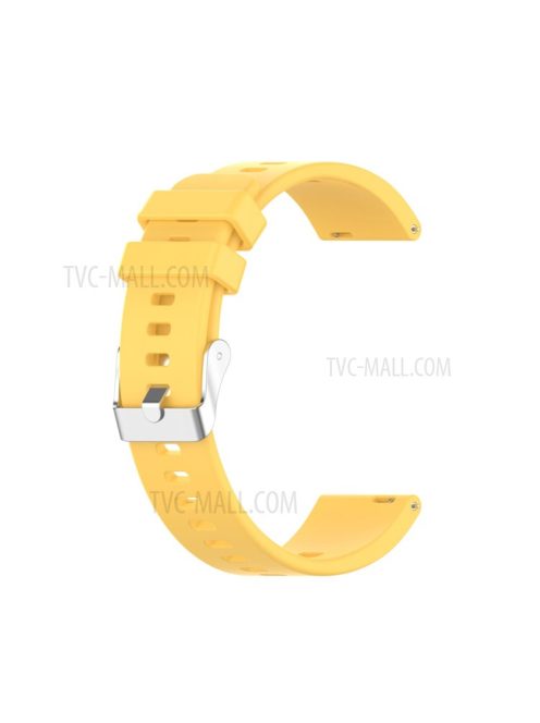 Metal Buckle Soft Silicone Watch Band Strap Replacement for Huawei Honor ES Watch - Yellow