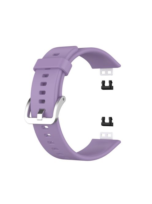 Metal Buckle Soft Silicone Watch Band Strap Replacement for Huawei Watch Fit 2020 - Purple