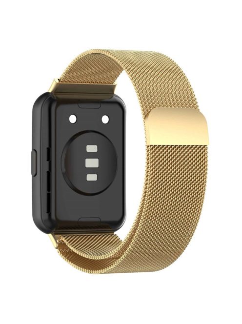 Metal Smart Watch Strap for Huawei Watch Fit 2 Adjustable Milanese Watchband Replacement Part - Gold