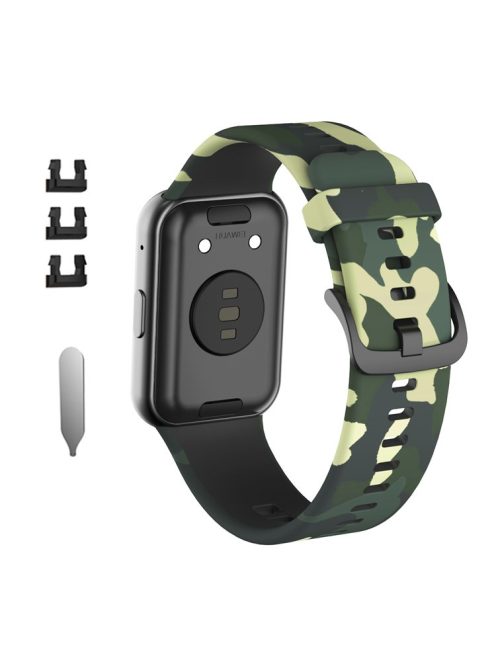 Pattern Printing Silicone Watch Band Strap Replacement for Huawei Watch Fit - Camouflage