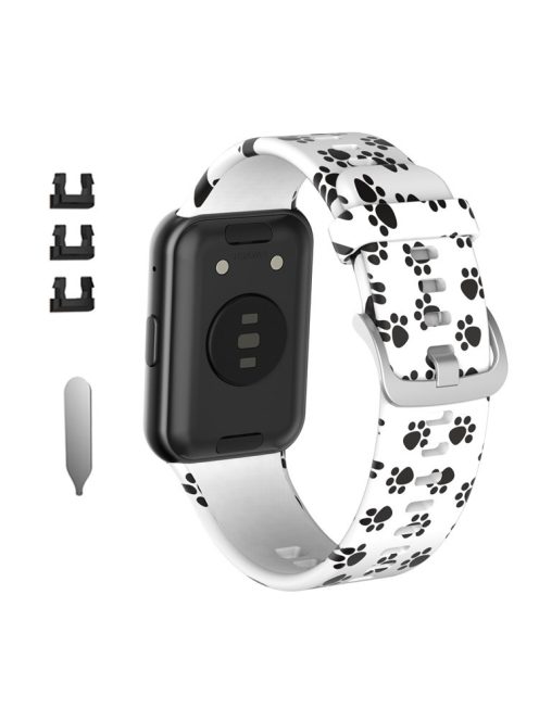 Pattern Printing Silicone Watch Band Strap Replacement for Huawei Watch Fit - Dog's Paw