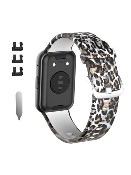 Pattern Printing Silicone Watch Band Strap Replacement for Huawei Watch Fit - Leopard Pattern