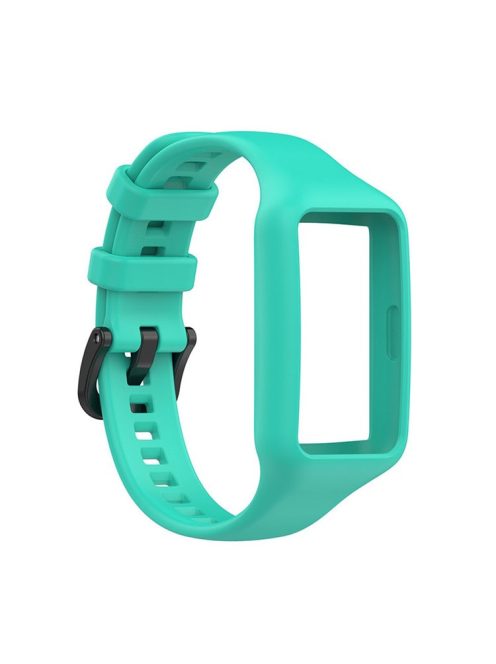 Replacement One-piece Smart Watch Strap Case Silicone Wrist Band for Honor Band 6/Huawei Band 6/Huawei Band 6 pro - Cyan