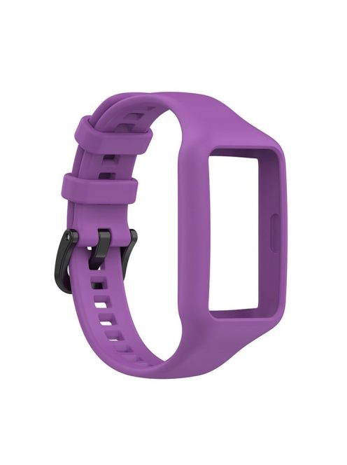 Replacement One-piece Smart Watch Strap Case Silicone Wrist Band for Honor Band 6/Huawei Band 6/Huawei Band 6 pro - Dark Purple