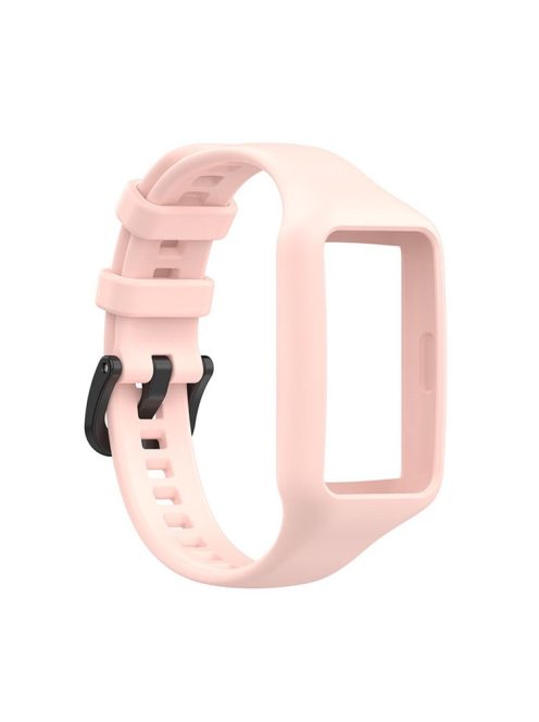 Replacement One-piece Smart Watch Strap Case Silicone Wrist Band for Honor Band 6/Huawei Band 6/Huawei Band 6 pro - Light Pink