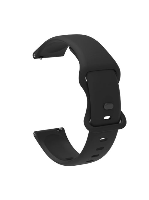 Replacement Silicone Wrist Strap Adjustable Smart Watch Band 22mm for Samsung Huawei Amazfit - Black