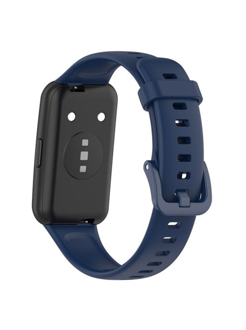 Silicone Smart Watch Band for Huawei Band 7, Solid Color Adjustable Wrist Strap Replacement - Midnight Blue