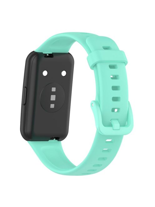 Silicone Smart Watch Band for Huawei Band 7, Solid Color Adjustable Wrist Strap Replacement - Teal Green