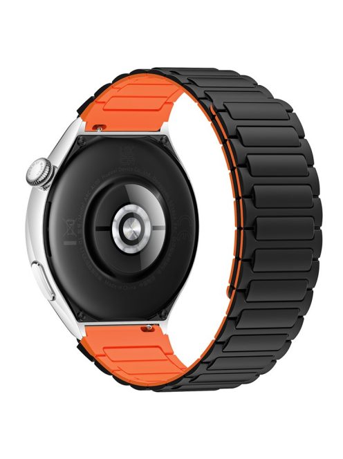 Silicone Watch Band for Huawei Watch 4 / 4 Pro / GT 4 46mm Magnetic Wrist Strap - Black / Orange