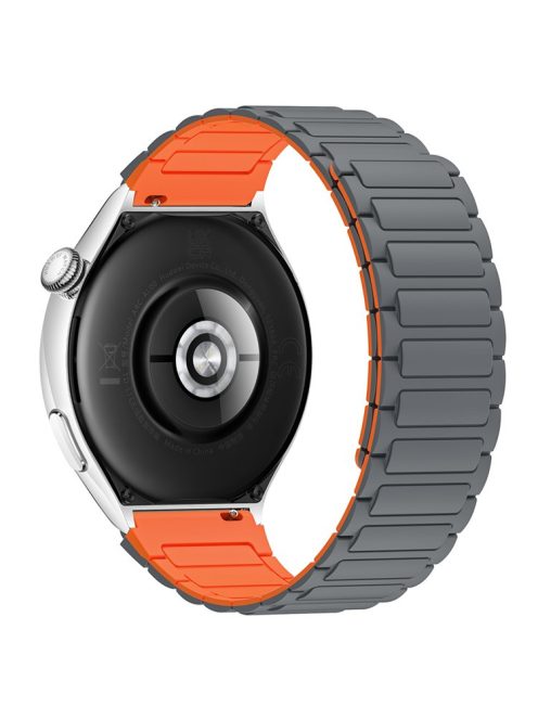 Silicone Watch Band for Huawei Watch 4 / 4 Pro / GT 4 46mm Magnetic Wrist Strap - Grey / Orange