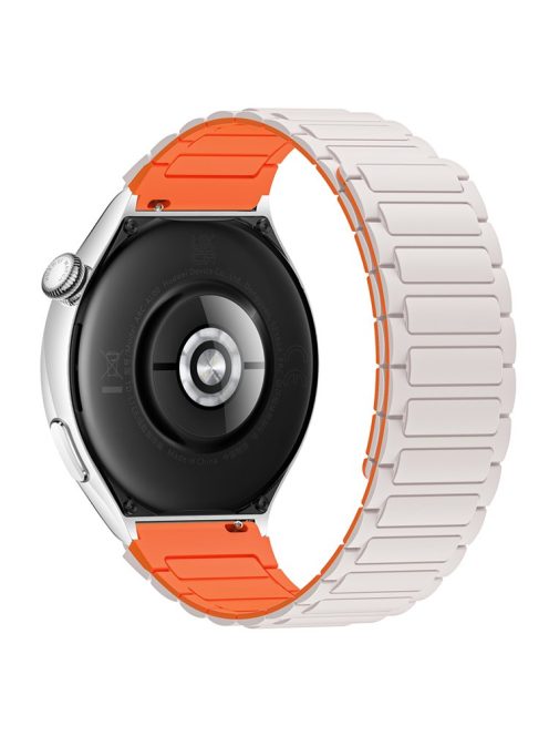 Silicone Watch Band for Huawei Watch 4 / 4 Pro / GT 4 46mm Magnetic Wrist Strap - Starlight / Orange