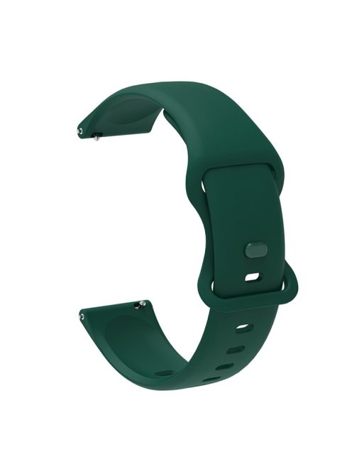 Silicone Watchband Adjustable Wrist Strap 20mm for Samsung Huawei Amazfit Smart Watch - Blackish Green