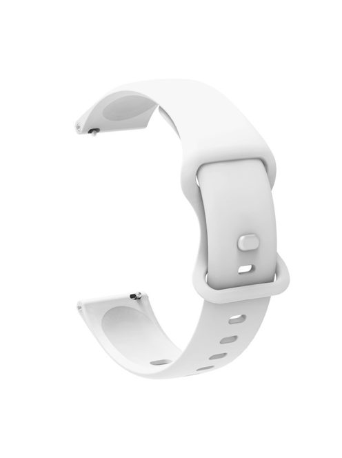 Silicone Watchband Adjustable Wrist Strap 20mm for Samsung Huawei Amazfit Smart Watch - White