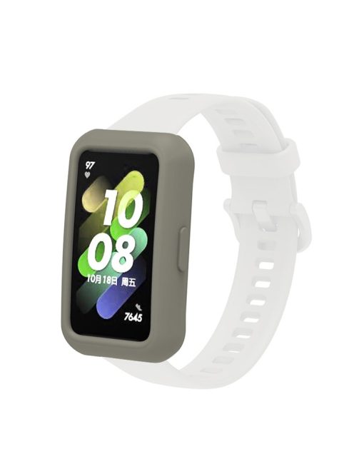 Soft Silicone Watch Case for Huawei Band 7/6, Anti-scratch Protection Watch Frame Cover - Dark Grey