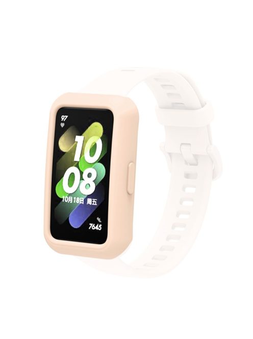 Soft Silicone Watch Case for Huawei Band 7/6, Anti-scratch Protection Watch Frame Cover - Pink