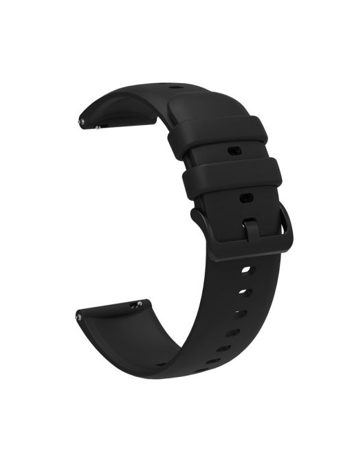 Sporty Waterproof Watch Band Premium Universal Silicone Rubber 22mm Replacement Straps with Black Buckle for Huawei Watch 3 / Samsung Gear S3 Frontier / S3 Classic - Black