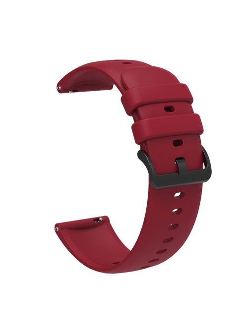 Sporty Waterproof Watch Band Premium Universal Silicone Rubber 22mm Replacement Straps with Black Buckle for Huawei Watch 3 / Samsung Gear S3 Frontier / S3 Classic - Wind Red