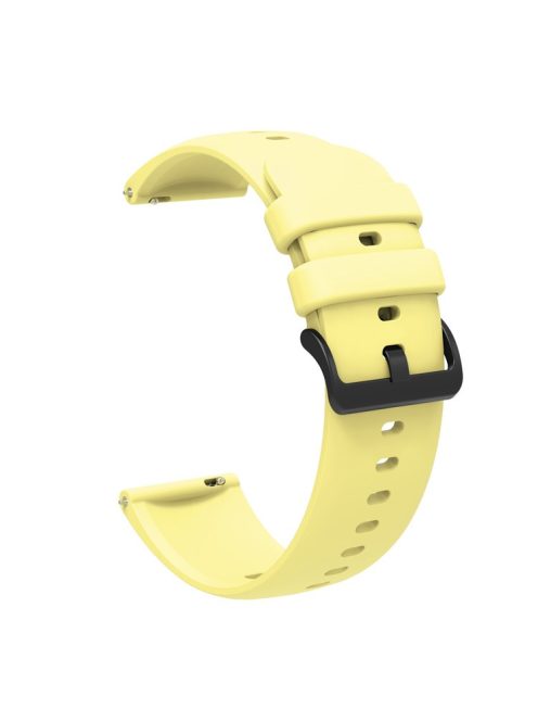 Sporty Waterproof Watch Band Premium Universal Silicone Rubber 22mm Replacement Straps with Black Buckle for Huawei Watch 3 / Samsung Gear S3 Frontier / S3 Classic - Yellow