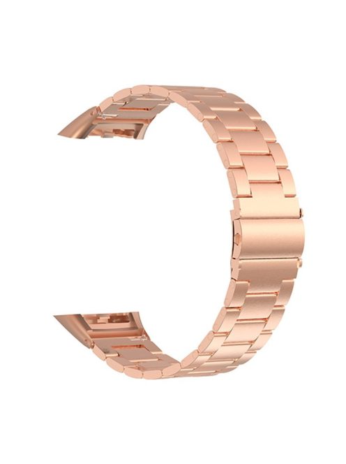 Stainless Steel 3 Beads Bracelet Metal Replacement Wristband Watch Band for Huawei Honor 6 / Huawei Band 6 - Rose Gold