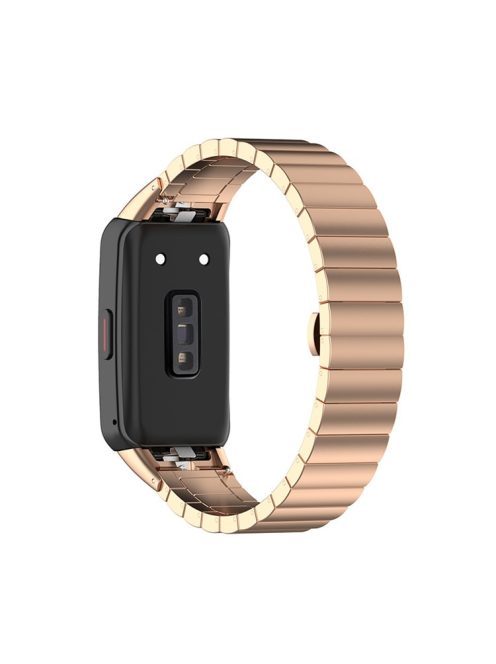 Stainless Steel One Bead Watch Band Wrist Strap Replacement for Huawei Band 6/Honor Band 6 - Rose Gold