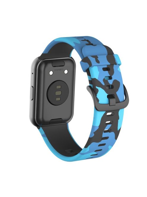 Stylish Camouflage Pattern Flexible Silicone Watch Strap for Huawei Watch Fit - Blue