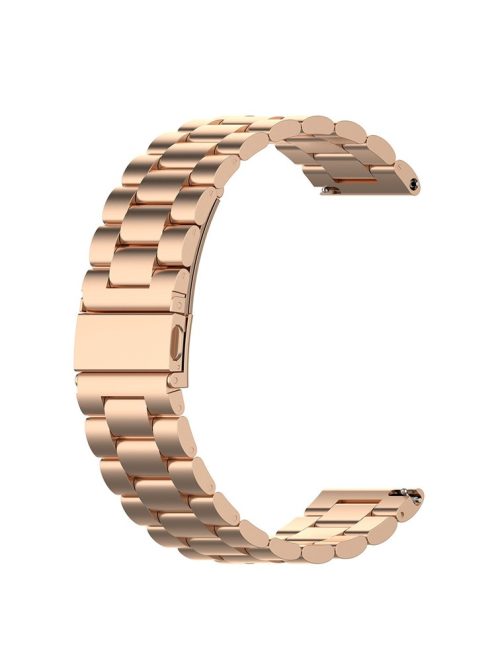 Three Beads Stainless Steel Watch Strap Replacement Band 22mm for Huawei Watch 3/Watch 3 Pro - Rose Gold