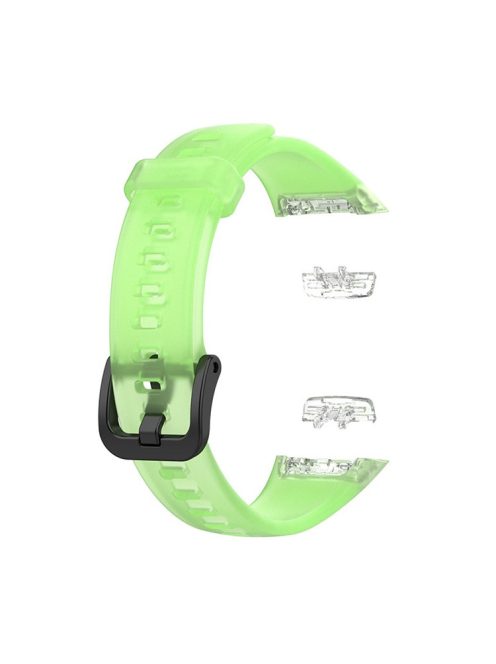 Transparent Waterproof TPU Replacement Strap Watch Bands for Huawei Band 6 / Honor Band 6 - Transparent Green