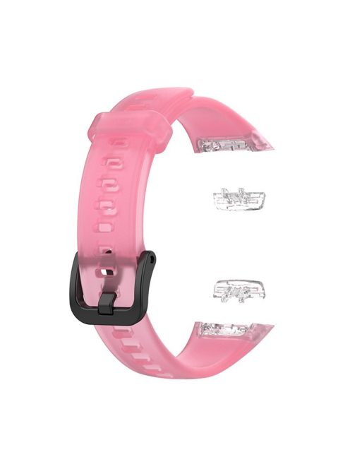 Transparent Waterproof TPU Replacement Strap Watch Bands for Huawei Band 6 / Honor Band 6 - Transparent Pink