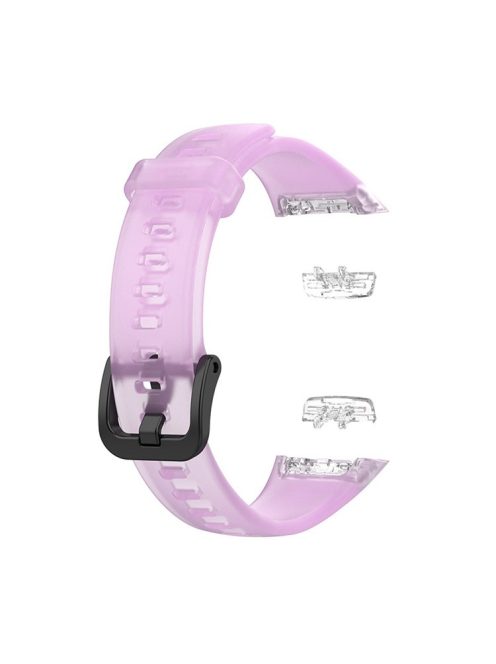 Transparent Waterproof TPU Replacement Strap Watch Bands for Huawei Band 6 / Honor Band 6 - Transparent Purple