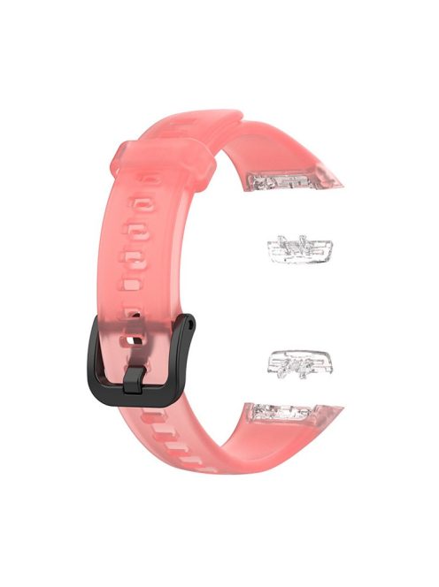 Transparent Waterproof TPU Replacement Strap Watch Bands for Huawei Band 6 / Honor Band 6 - Transparent Red