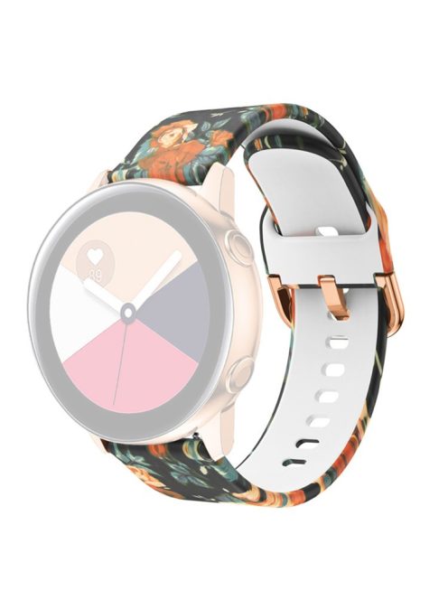 Universal 22mm Patterned Silicone Watch Band Strap for Huawei Watch 3 / 3 Pro / Samsung Amazfit Watch Etc - Blooming Roses