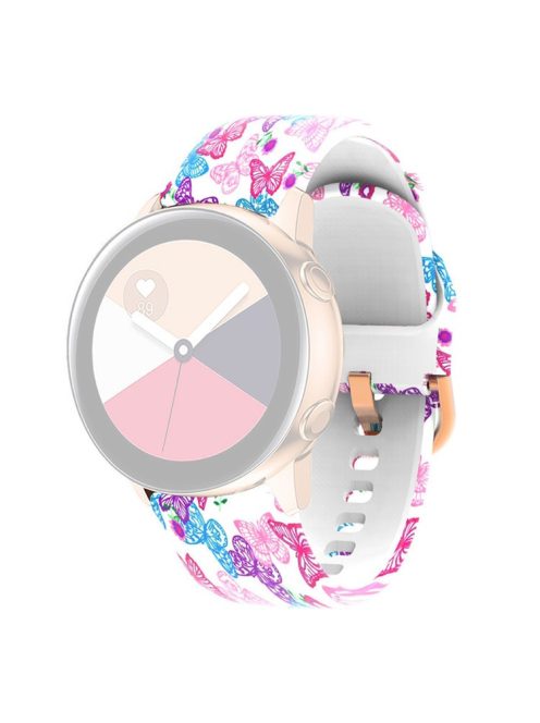 Universal 22mm Patterned Silicone Watch Band Strap for Huawei Watch 3 / 3 Pro / Samsung Amazfit Watch Etc - Colorful Butterflies