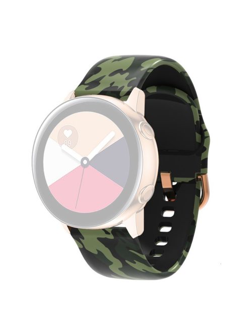 Universal 22mm Patterned Silicone Watch Band Strap for Huawei Watch 3 / 3 Pro / Samsung Amazfit Watch Etc - Green Camouflage