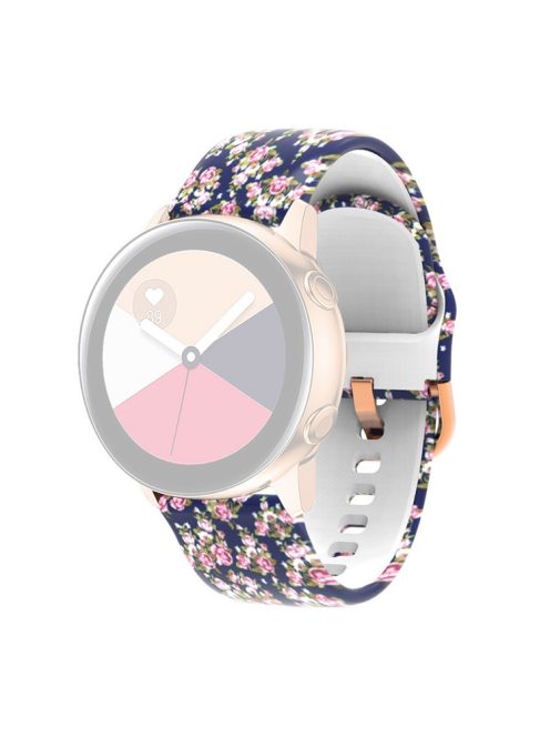 Universal 22mm Patterned Silicone Watch Band Strap for Huawei Watch 3 / 3 Pro / Samsung Amazfit Watch Etc - Pretty Roses